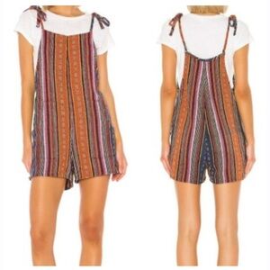 bobi Los Angeles Mexicali Fiesta Woven Multicolor Romper Size Small